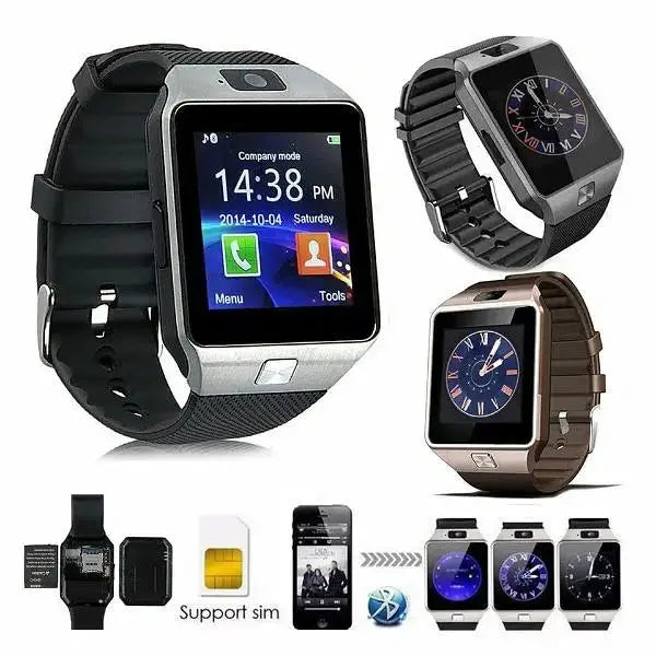 DZ09 Bluetooth Smartwatch,Touchscreen Wrist Smart Phone Watch Sports Fitness Tracker with SIM SD Card Slot Camera (black) HAR Shopping Mall