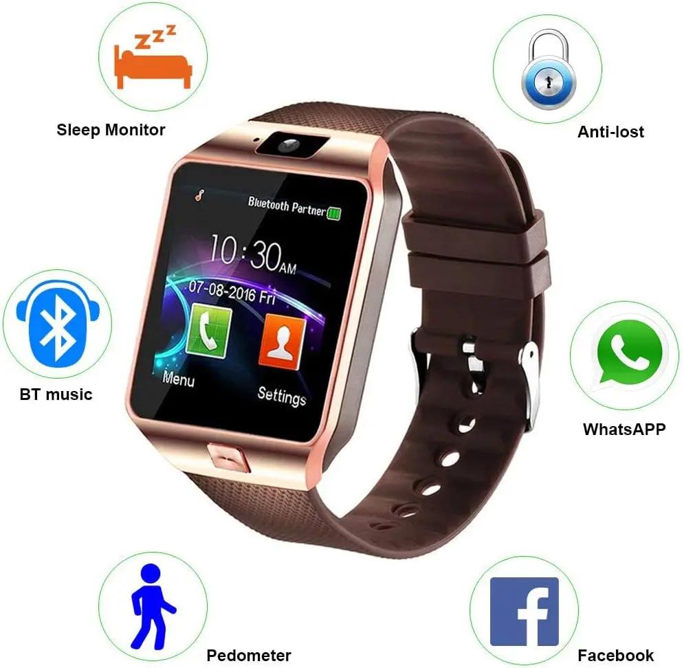 DZ09 Bluetooth Smartwatch,Touchscreen Wrist Smart Phone Watch Sports Fitness Tracker with SIM SD Card Slot Camera (black) HAR Shopping Mall