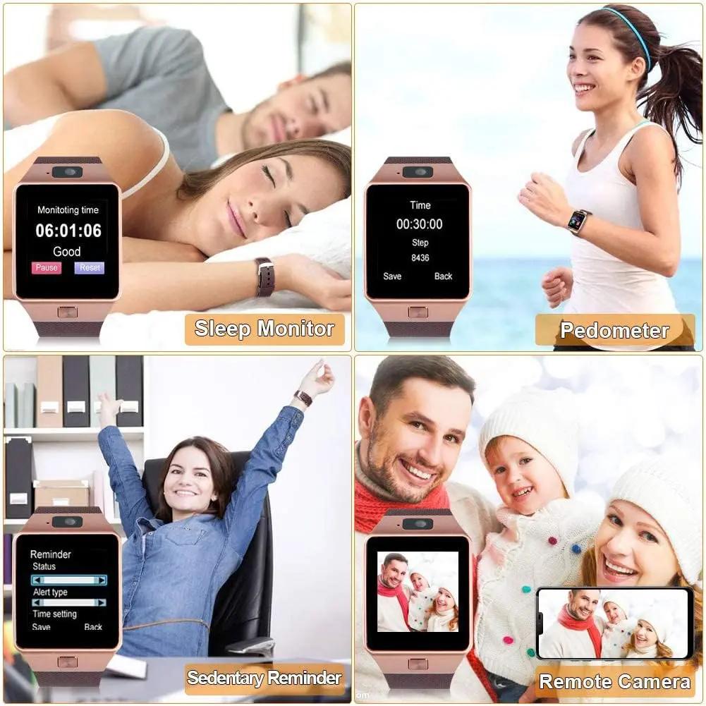 DZ09 Bluetooth Smartwatch,Touchscreen Wrist Smart Phone Watch Sports Fitness Tracker with SIM SD Card Slot Camera (black) HAR Shopping Mall