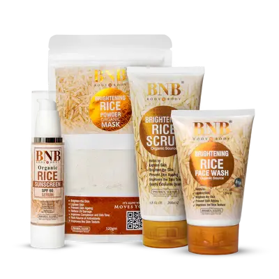 Bnb Whitening Rice Extract Bright & Glow Kit (with Box)(Bar code)...... CASH ON DELIVERY 🚚 HAR Shopping Mall