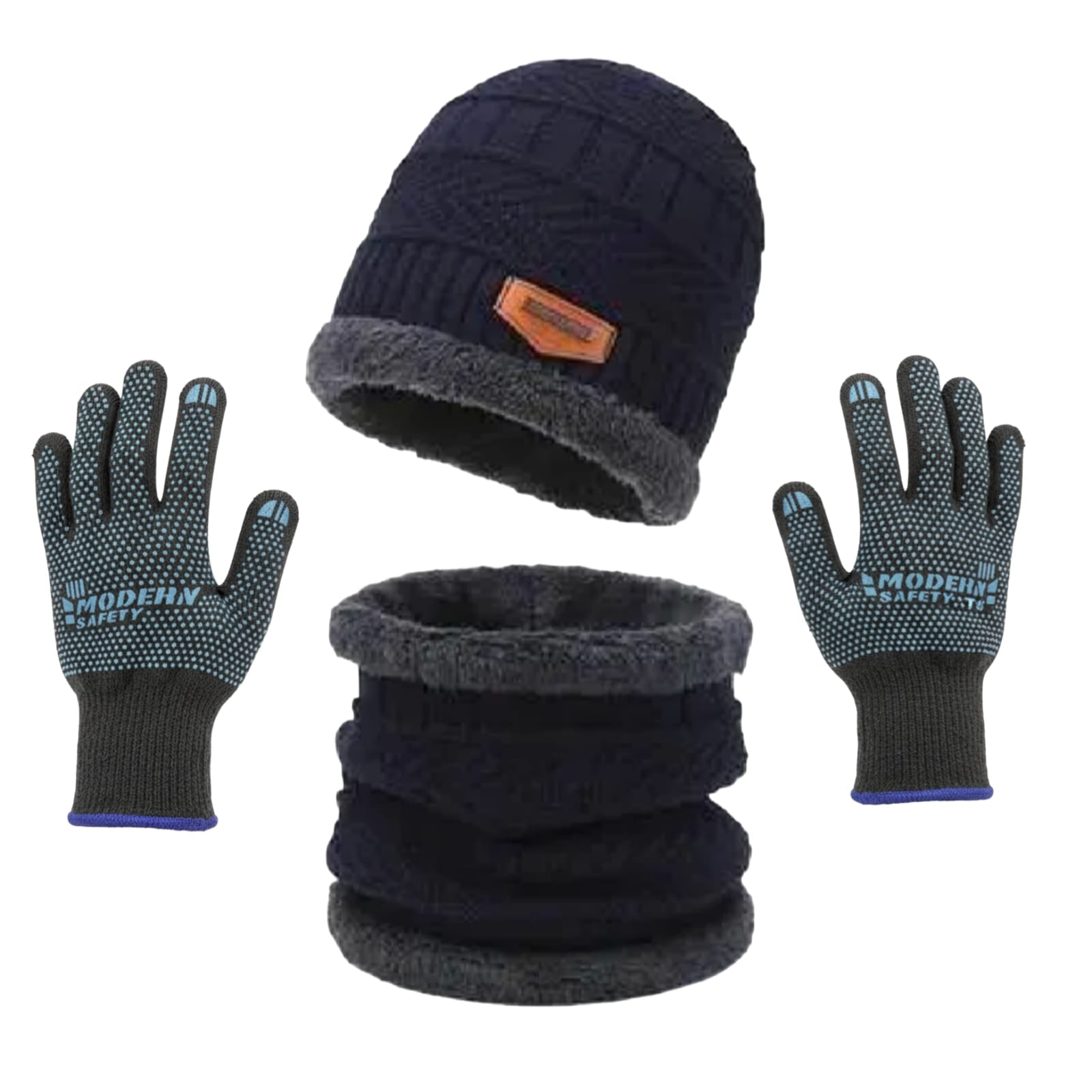 Wool Cap With Neck Warmer | Beanie And Scarf Set With Fleece Mask | Winter Thermal Wool Cap For Men And Women (Blue) HAR Shopping Mall