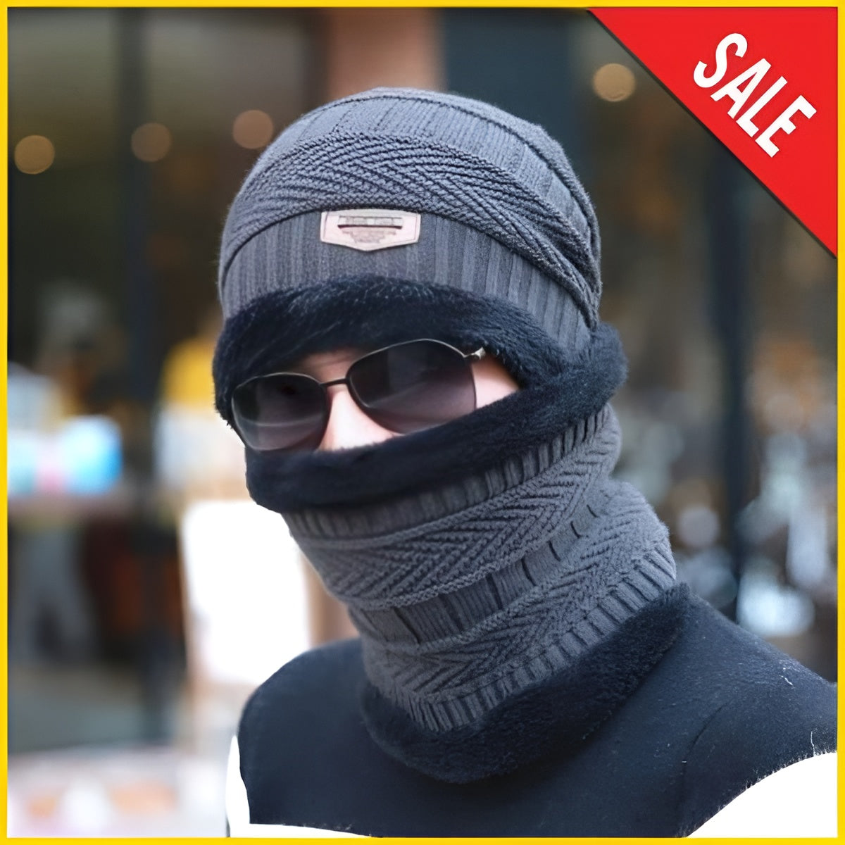 Wool Cap With Neck Warmer | Beanie And Scarf Set With Fleece Mask | Winter Thermal Wool Cap For Men And Women (Blue) HAR Shopping Mall